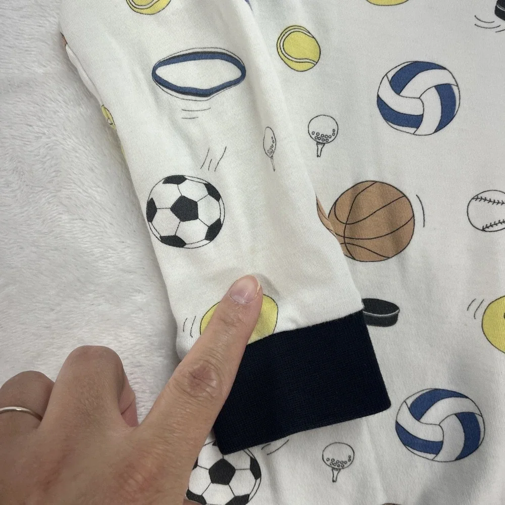 Noomie Pima Cotton‎ Pajama Set Boys 6 Sports Soccer Football Basketball
